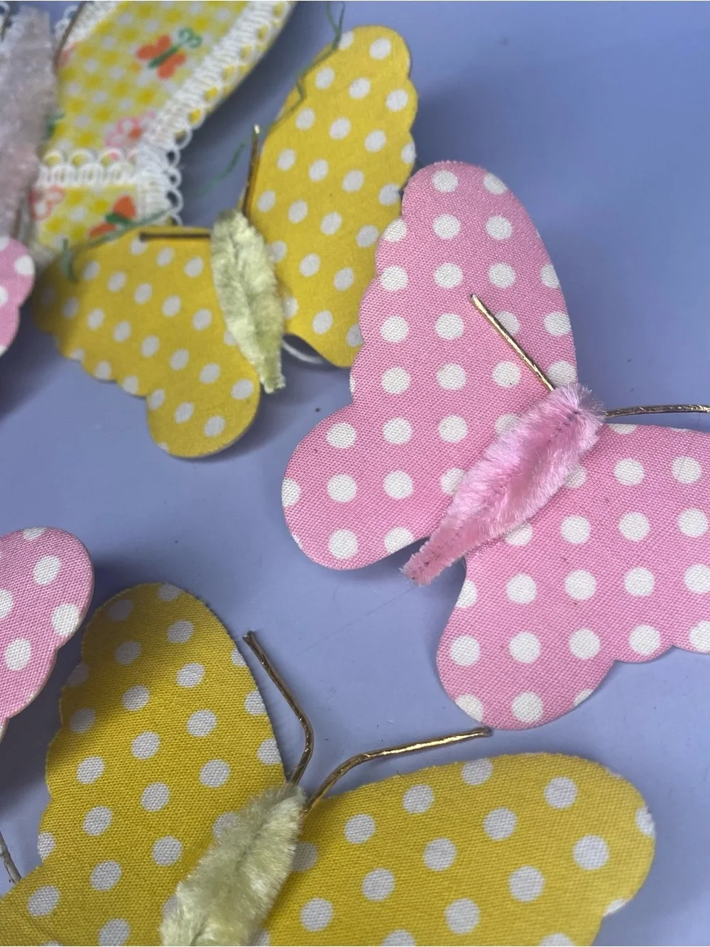 Lot Of 11 Vintage Asst Cloth & Paper Butterflies Made In Japan Hand Crafted